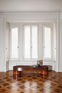 Lazy-O, gradient lacquered monolithic bench, Dainelli Studio for Somaschini