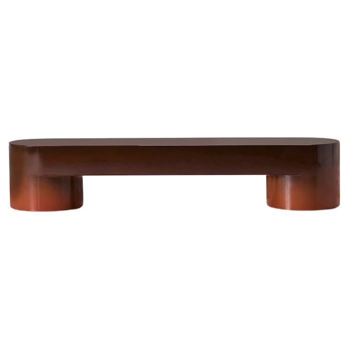 Lazy-O, gradient lacquered monolithic bench, Dainelli Studio for Somaschini