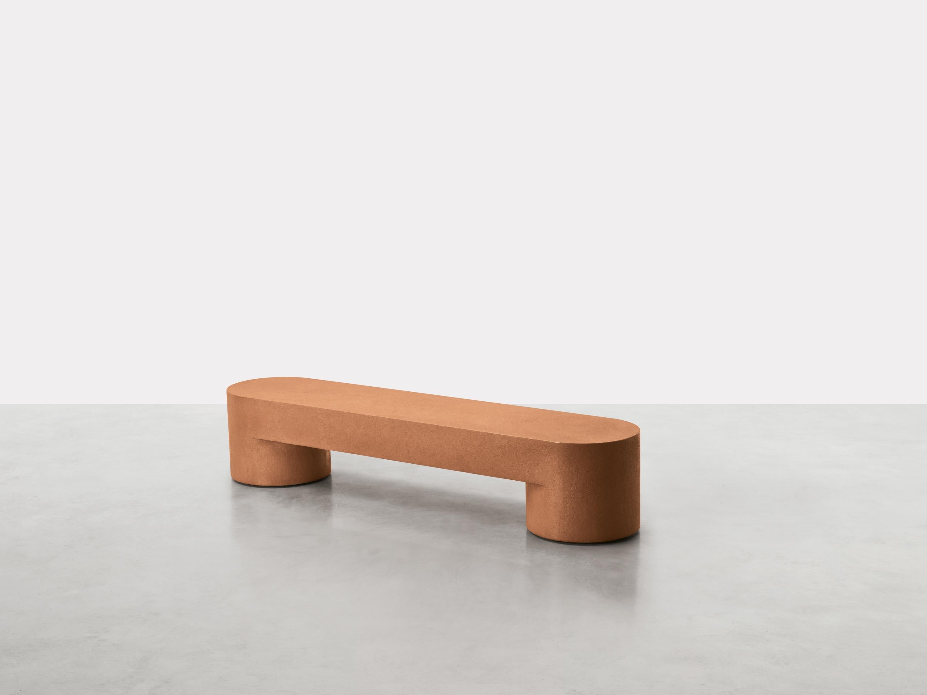 Modern Lazy-O, monolithic bench in clay resin, Dainelli Studio for Somaschini, Italy For Sale