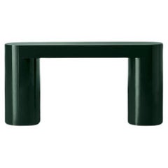 Lazy-O, Consola monolítica lacada en verde oscuro, Dainelli Studio para Somaschini