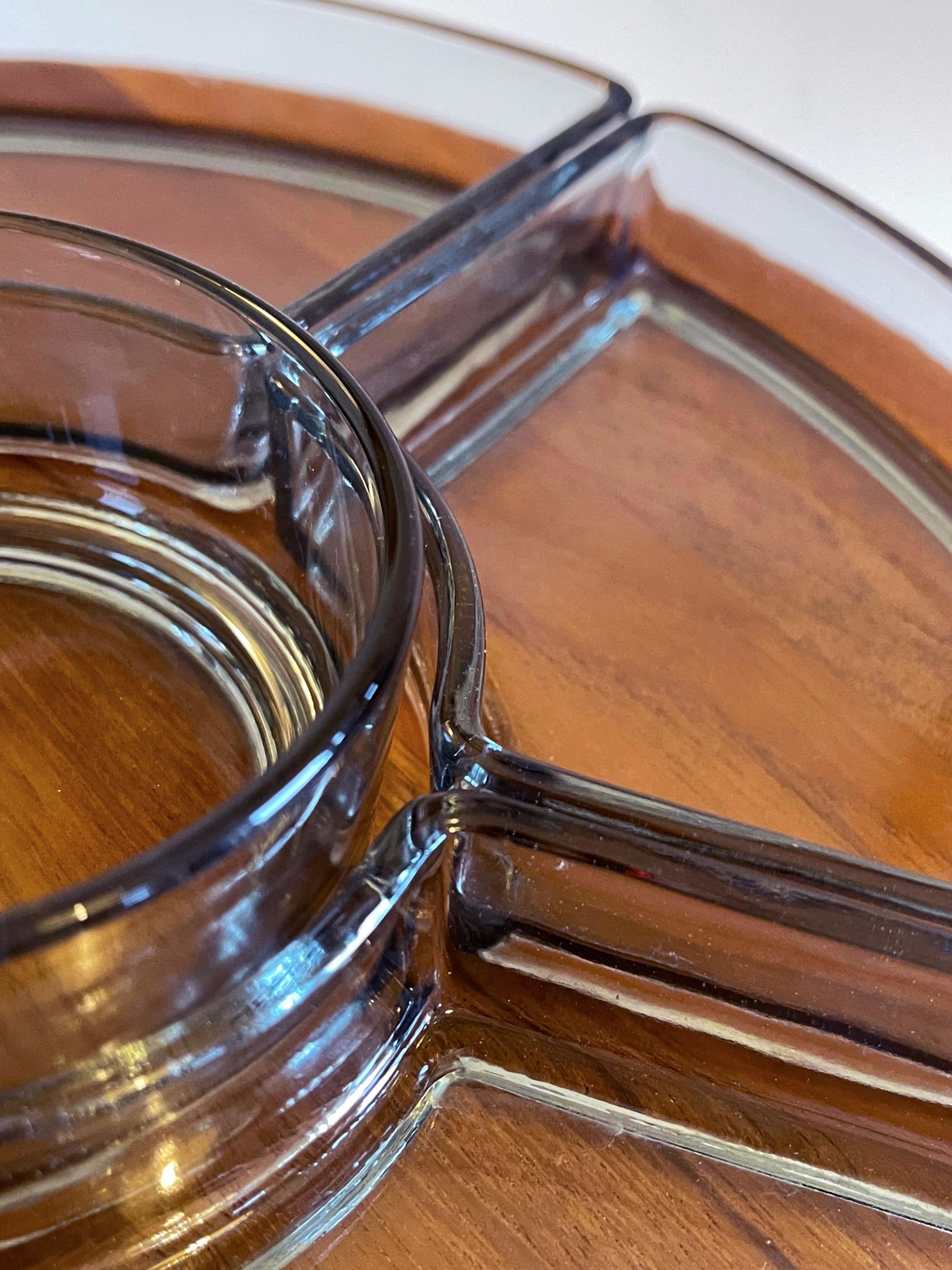 Modernes dänisches Serviertablett oder Teller aus Teakholz von Digsmed, Lazy Susan, ca. 1965 (Dänisch) im Angebot
