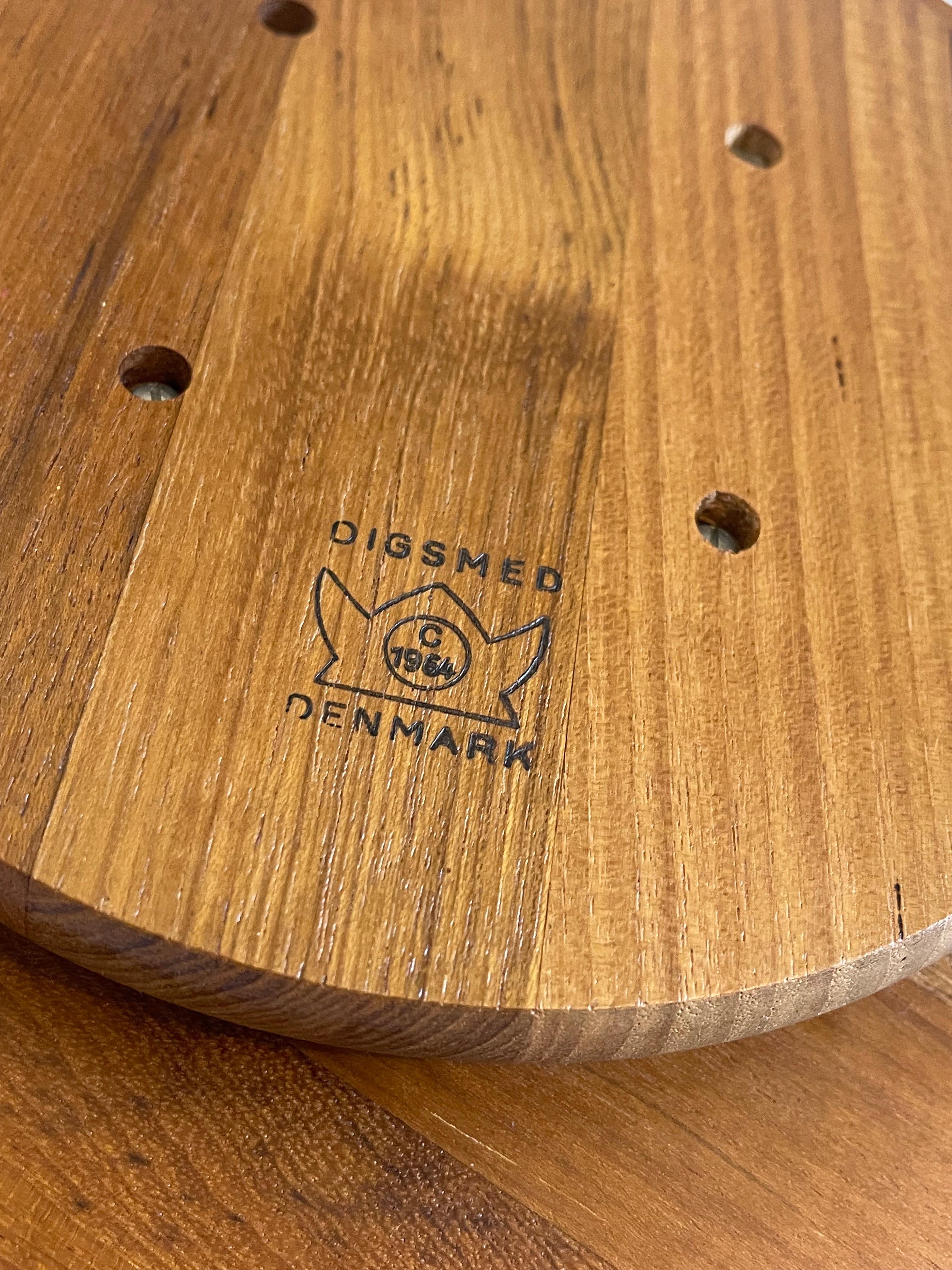 Modernes dänisches Serviertablett oder Teller aus Teakholz von Digsmed, Lazy Susan, ca. 1965 im Angebot 2