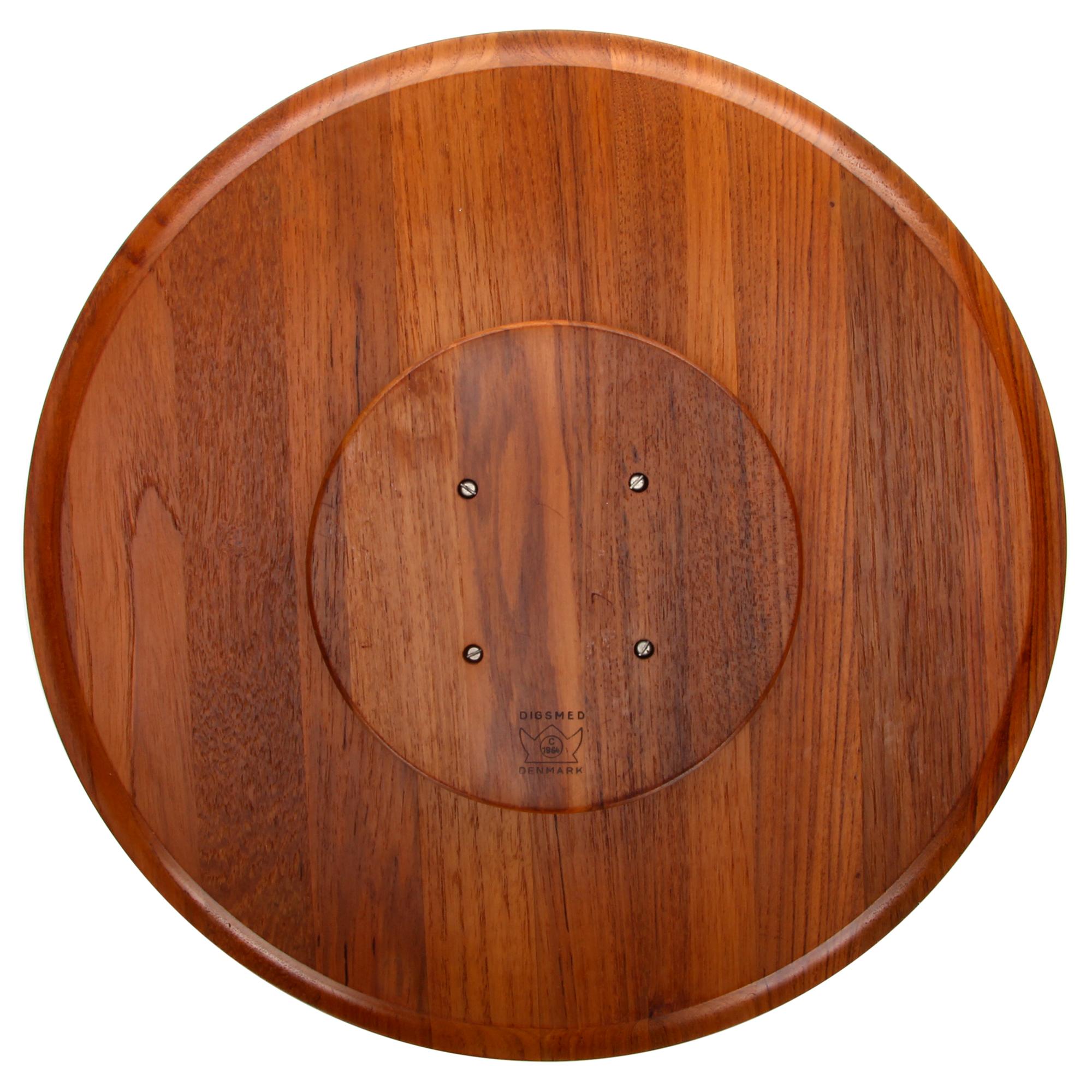 Mid-Century Modern Lazy Susan Danish Modern Teak Serving Tray or Platter by Digsmed in 1964