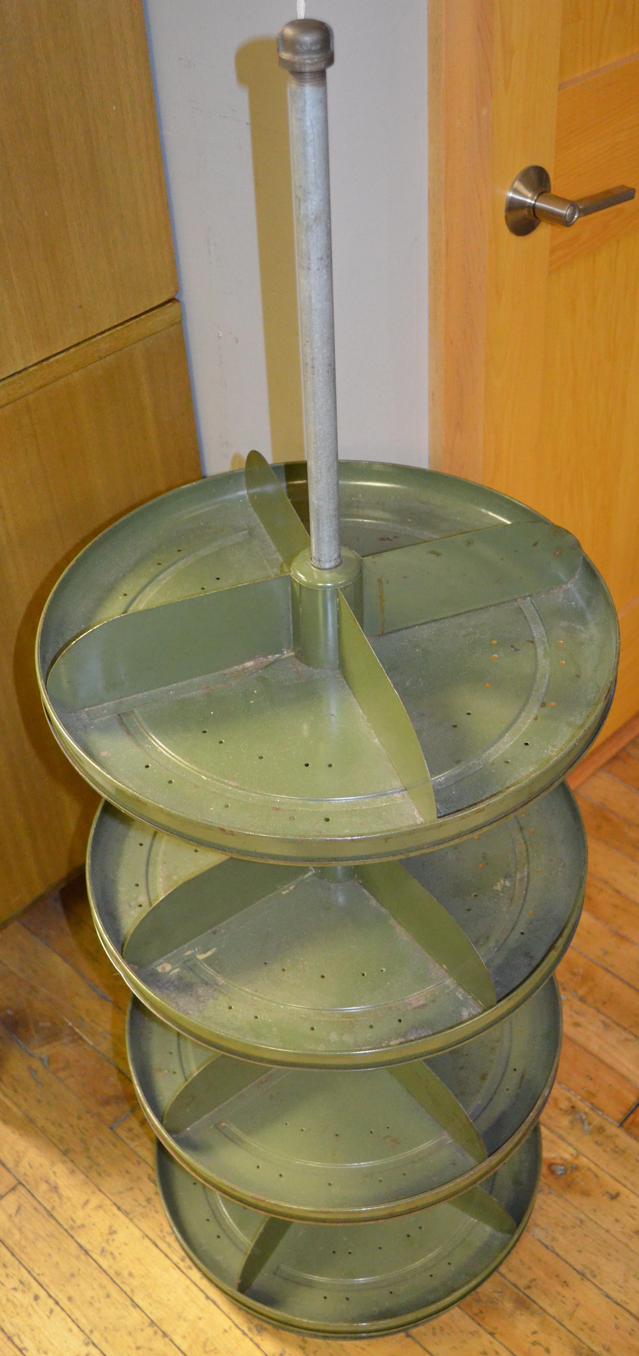 Lazy Susan Freestanding with Four Sectioned Spinning Shelves at 1stDibs