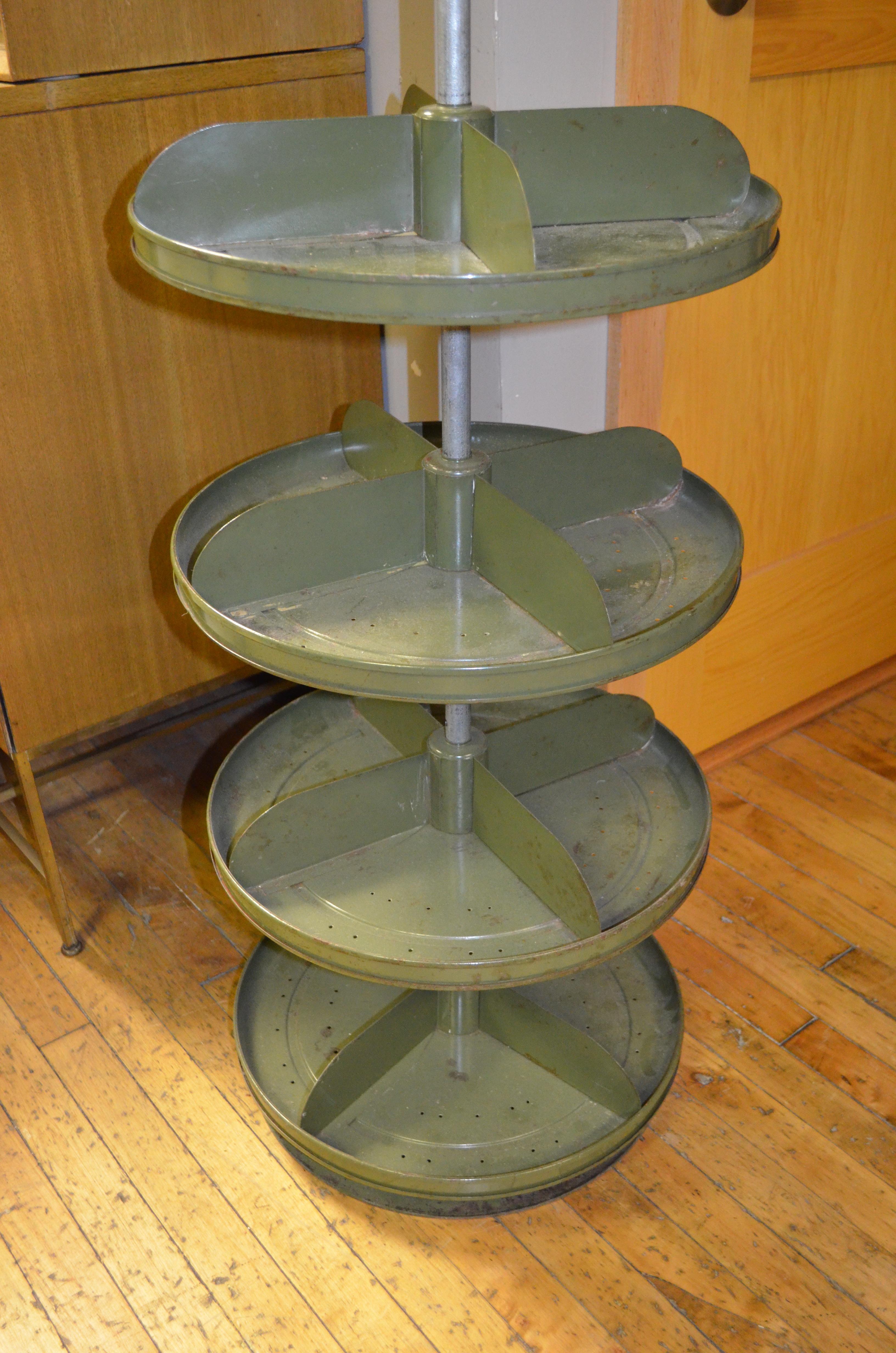 Lazy Susan Freestanding with Four Sectioned Spinning Shelves at 1stDibs