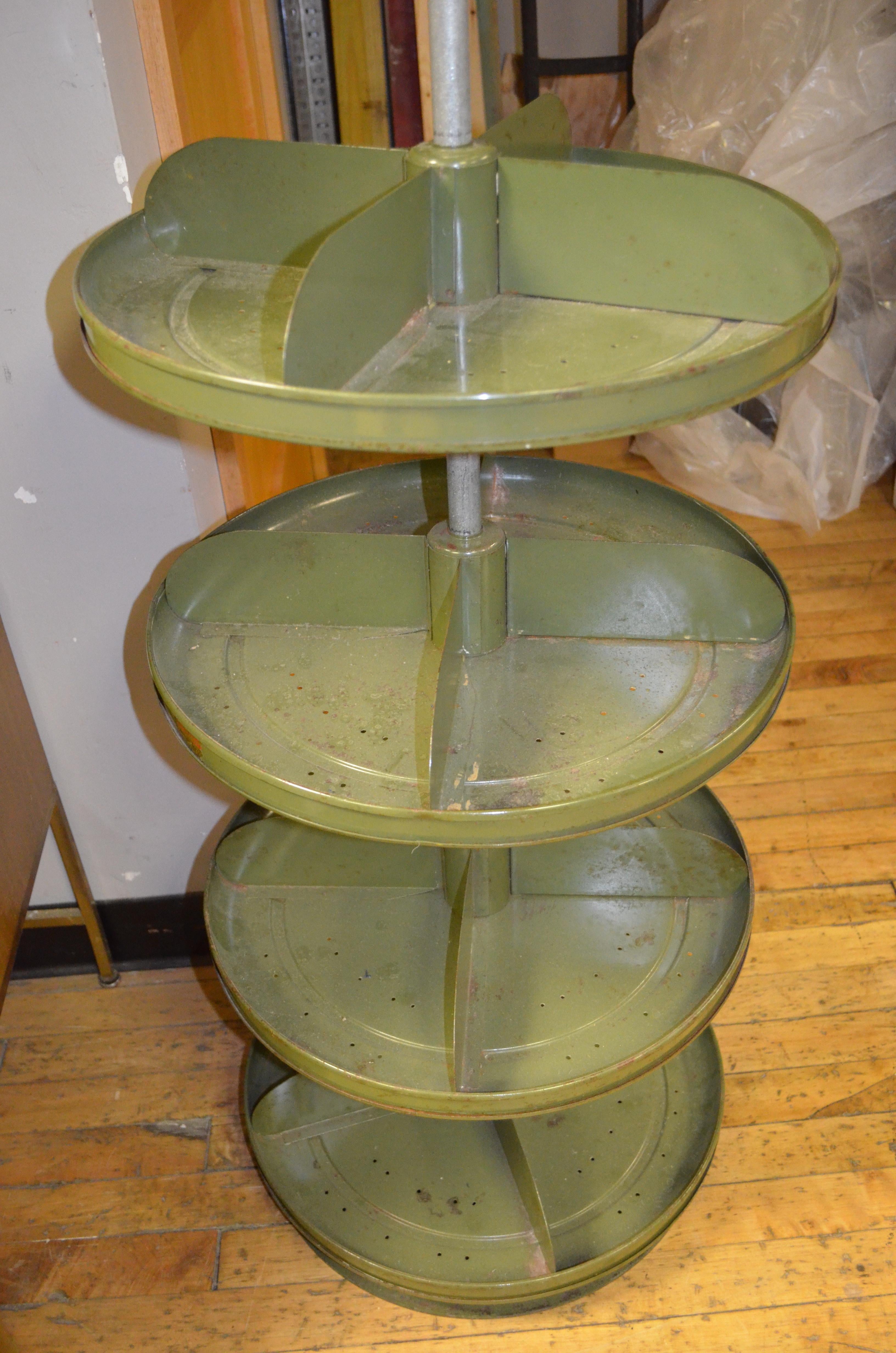 Lazy Susan Freestanding with Four Sectioned Spinning Shelves at 1stDibs