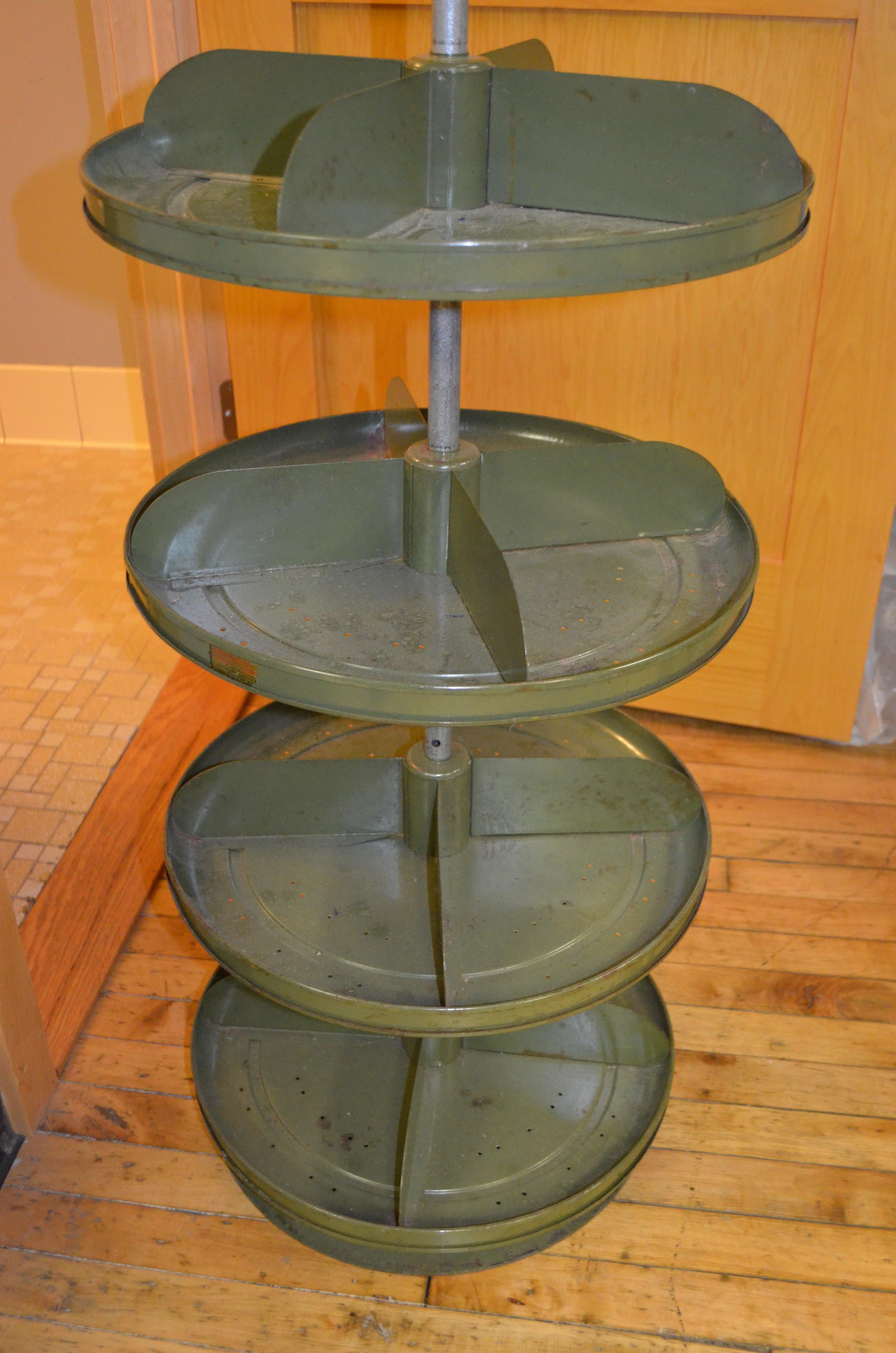 Lazy Susan Freestanding with Four Sectioned Spinning Shelves at 1stDibs