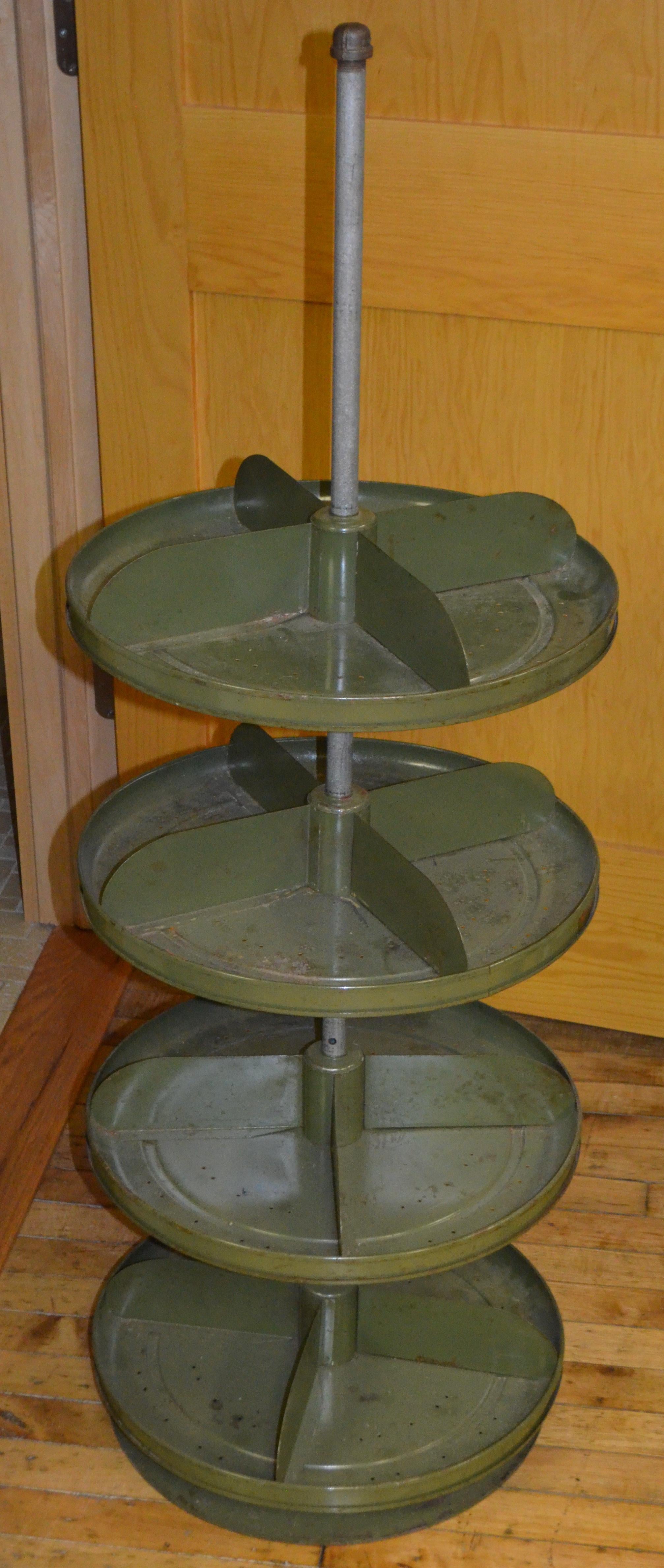 Lazy Susan Freestanding with Four Sectioned Spinning Shelves at 1stDibs