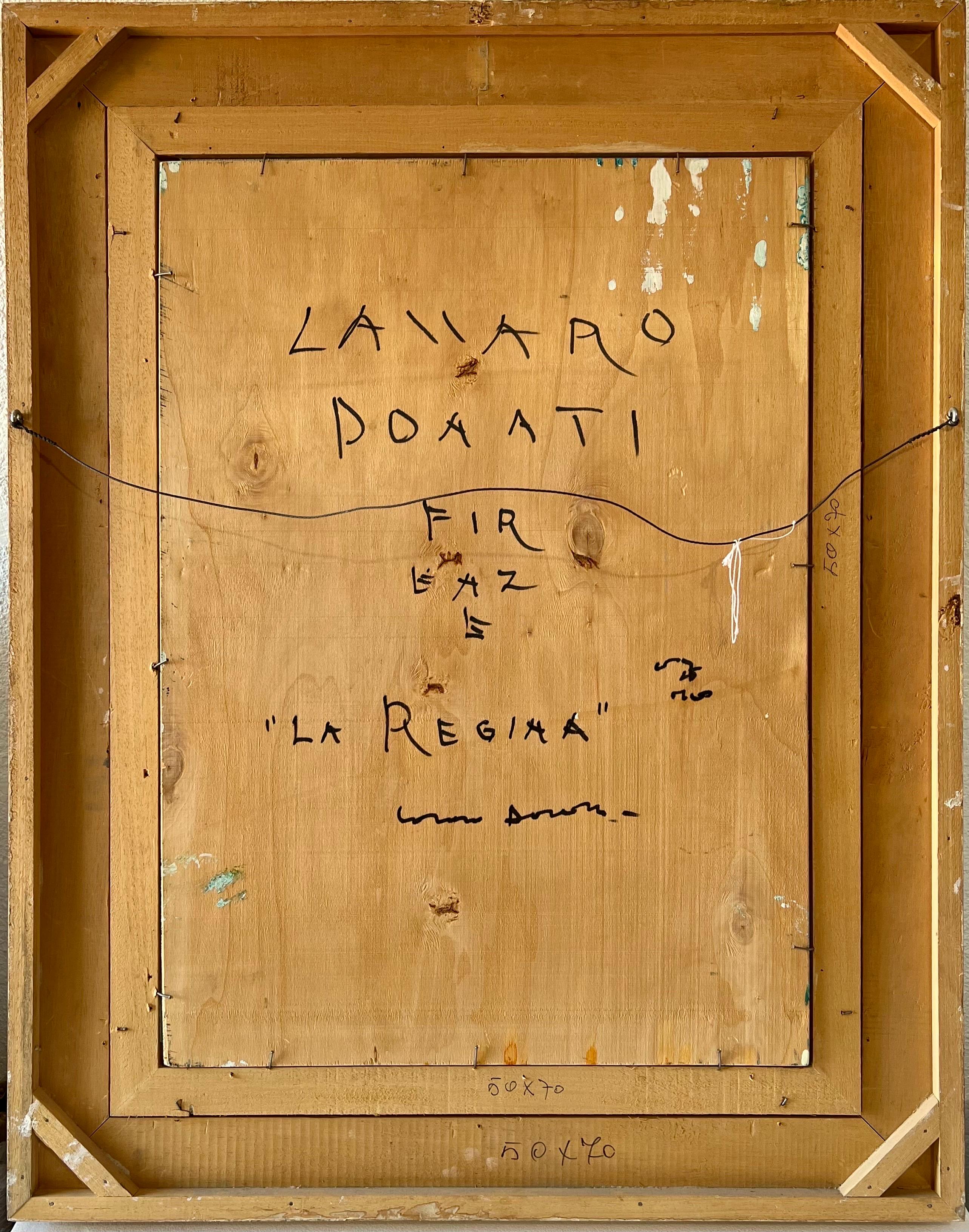 Italienisches Surrealistisches Farb-Ölgemälde „Lazzaro Donati La Regina“ im Angebot 11