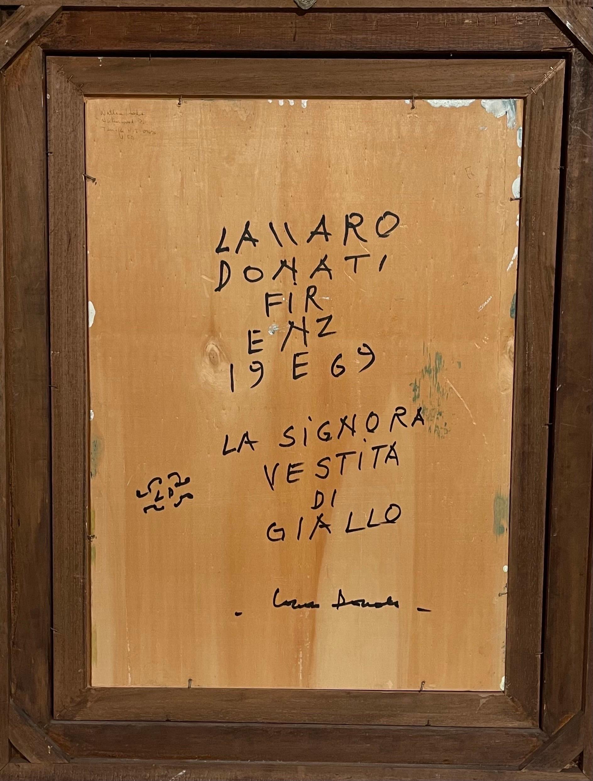 Italienisches surrealistisches, weibliches Farb-Ölgemälde, Lazzaro Donati La Signora, La Signora im Angebot 5