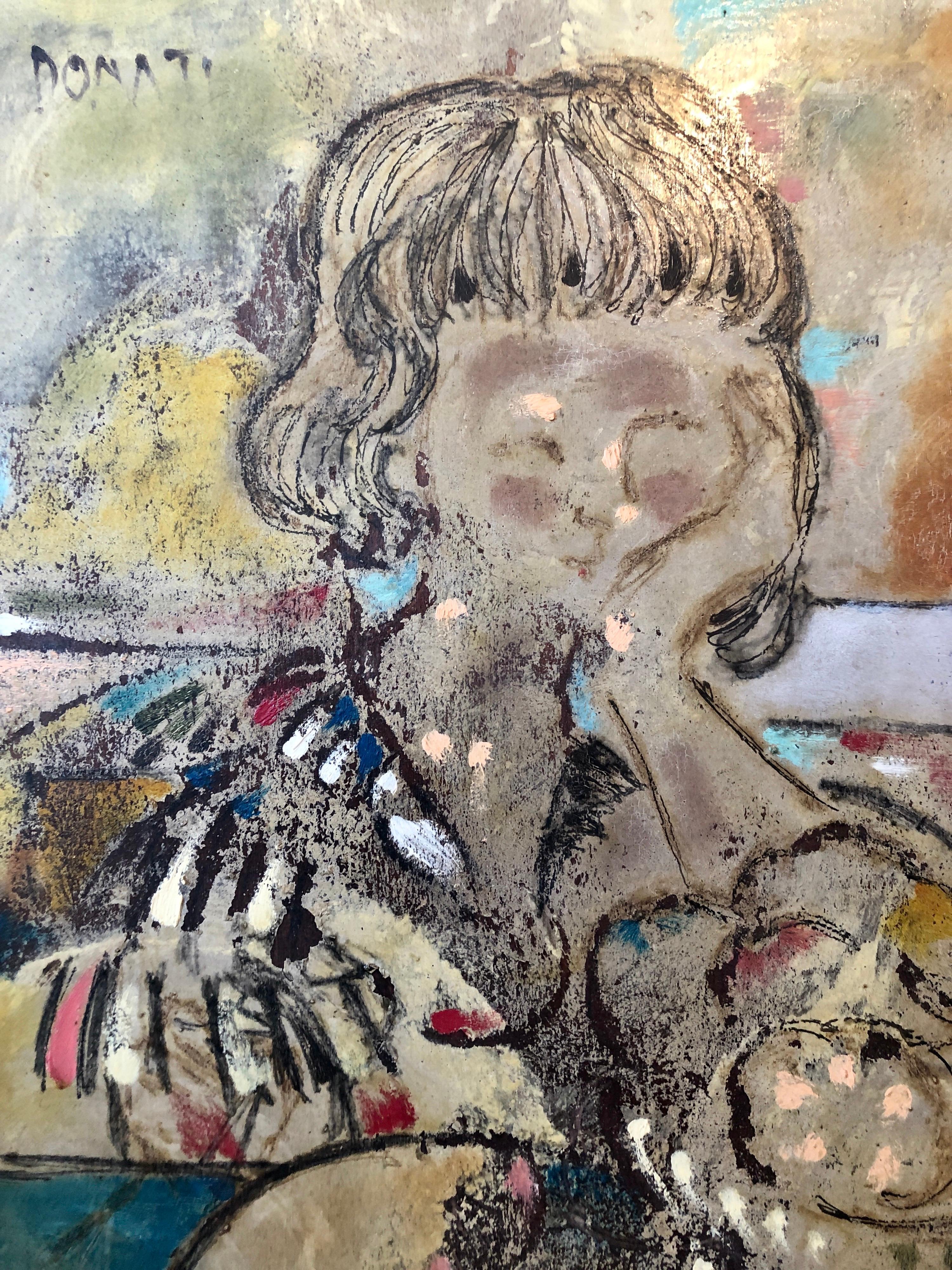 Lazzaro Donati (italiano, 1926-1977), Óleo enmarcado 