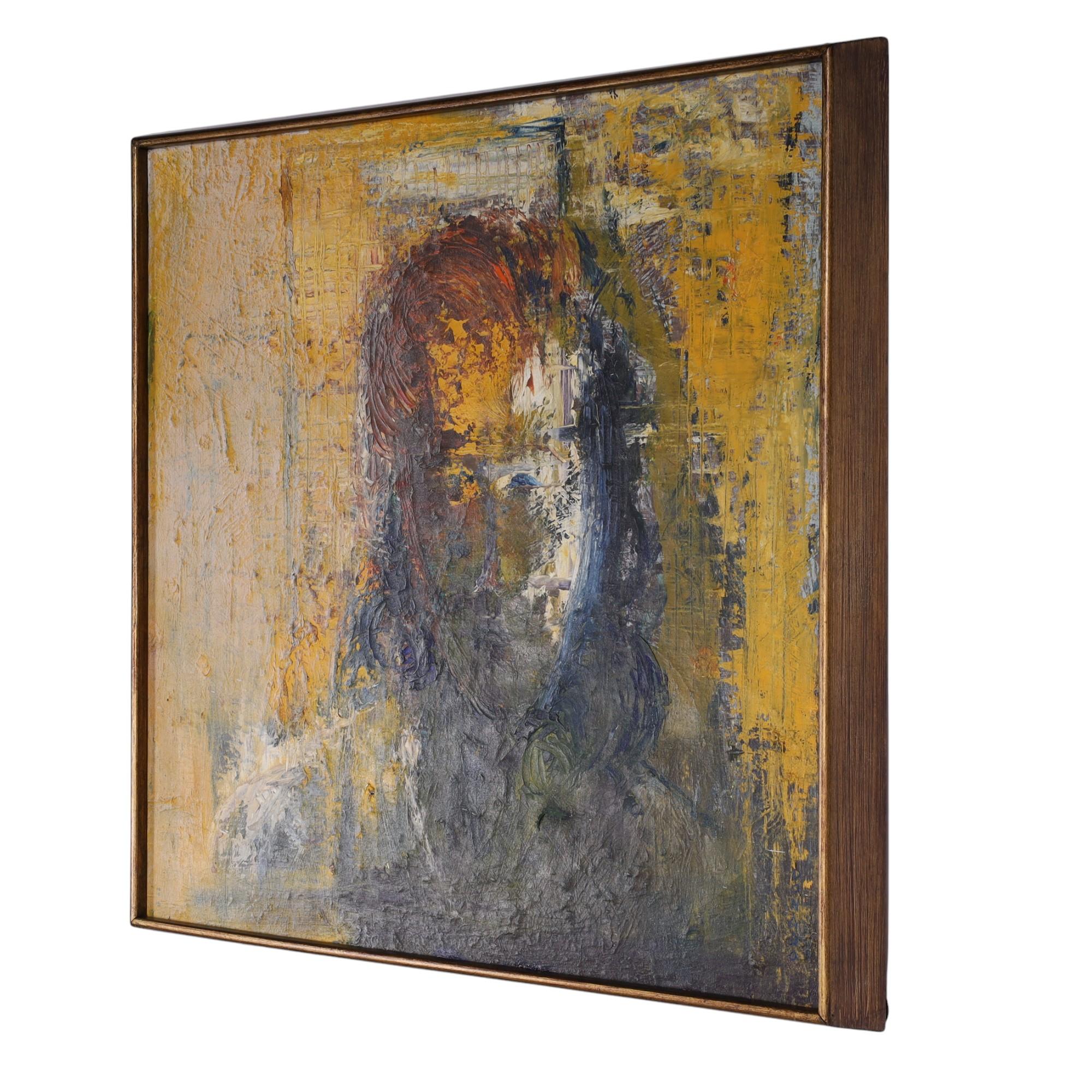 Mid Century Italian Abstract Figural Oil Painting by Lazzaro Donati en venta 6