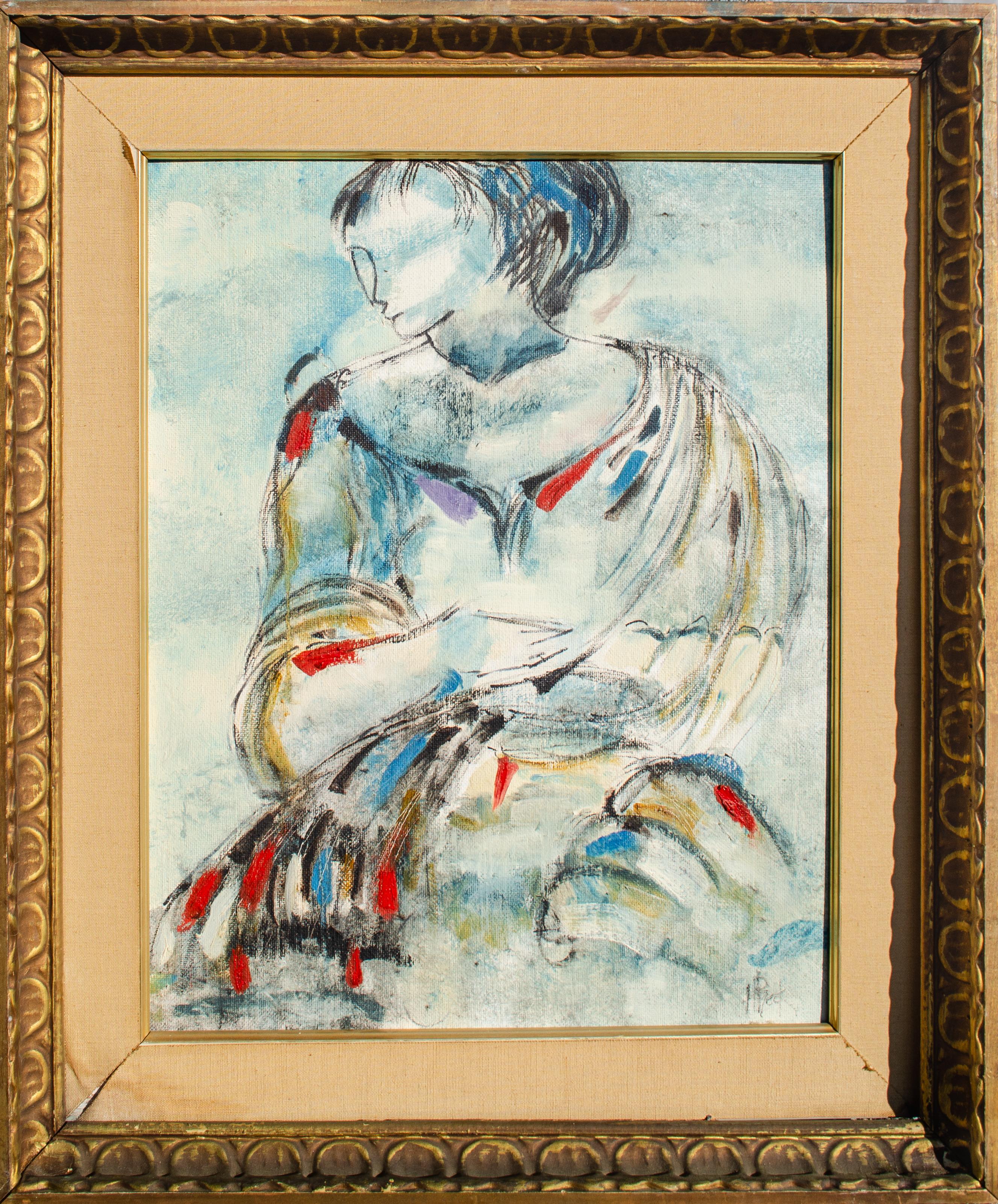 Pintura original de Lazzaro Donati de una mujer abstracta en venta 1