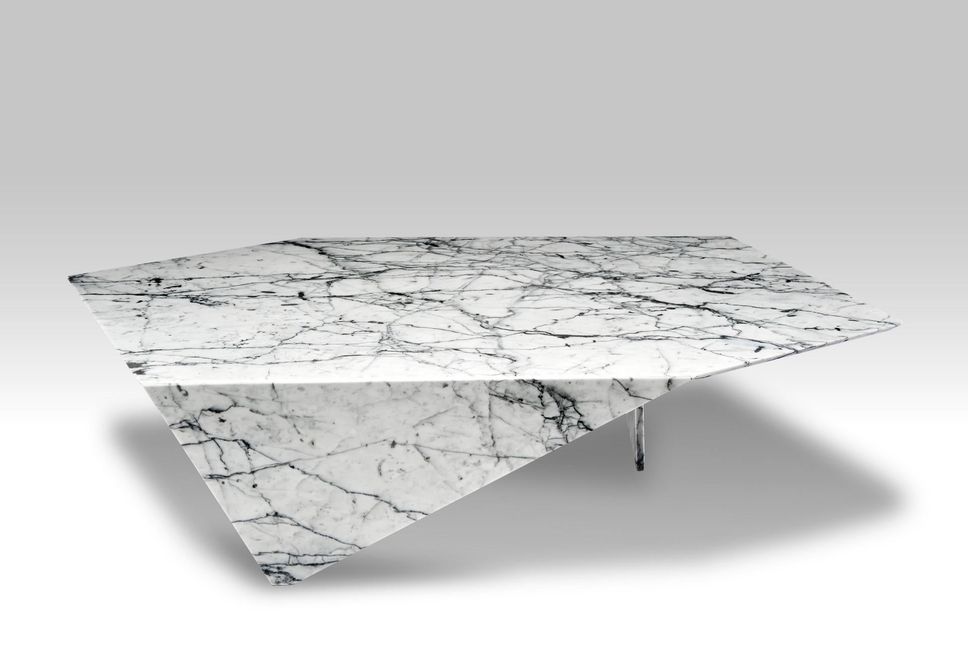 Mid-Century Modern Lazzotti Coprimacchia Cocktail Table, Carrara Marble Official Re-edition