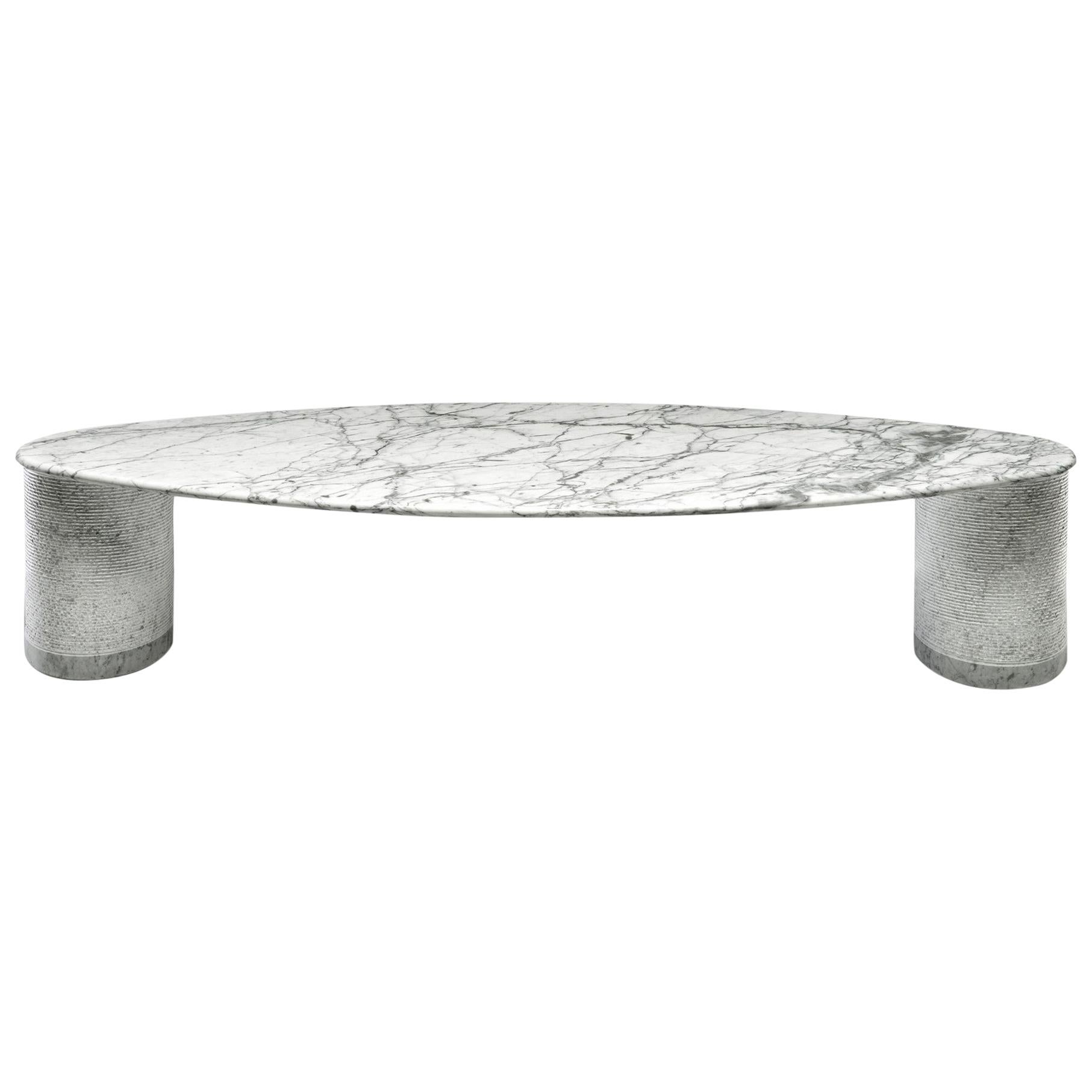 Lazzotti Estremista Cocktail Table Carrara Marble Official Re-Edition