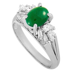 LB Exclusive 0.36 Carat Diamond and Jade Platinum Ring LB Exclusive 0.36 Carat Diamond and Jade Platinum Ring