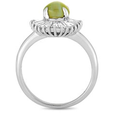 LB Exclusive 0.64 Carat Diamond and Cat's Eye Platinum Ring