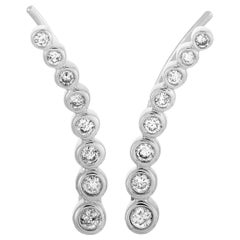LB Exclusive 10 Karat White Gold 0.25 Carat VS1 Diamond Climber Earrings
