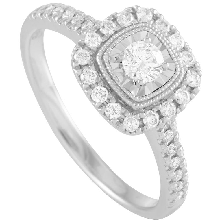 LB Exclusive 10 Karat White Gold 0.45 Carat Diamond Ring at 1stDibs