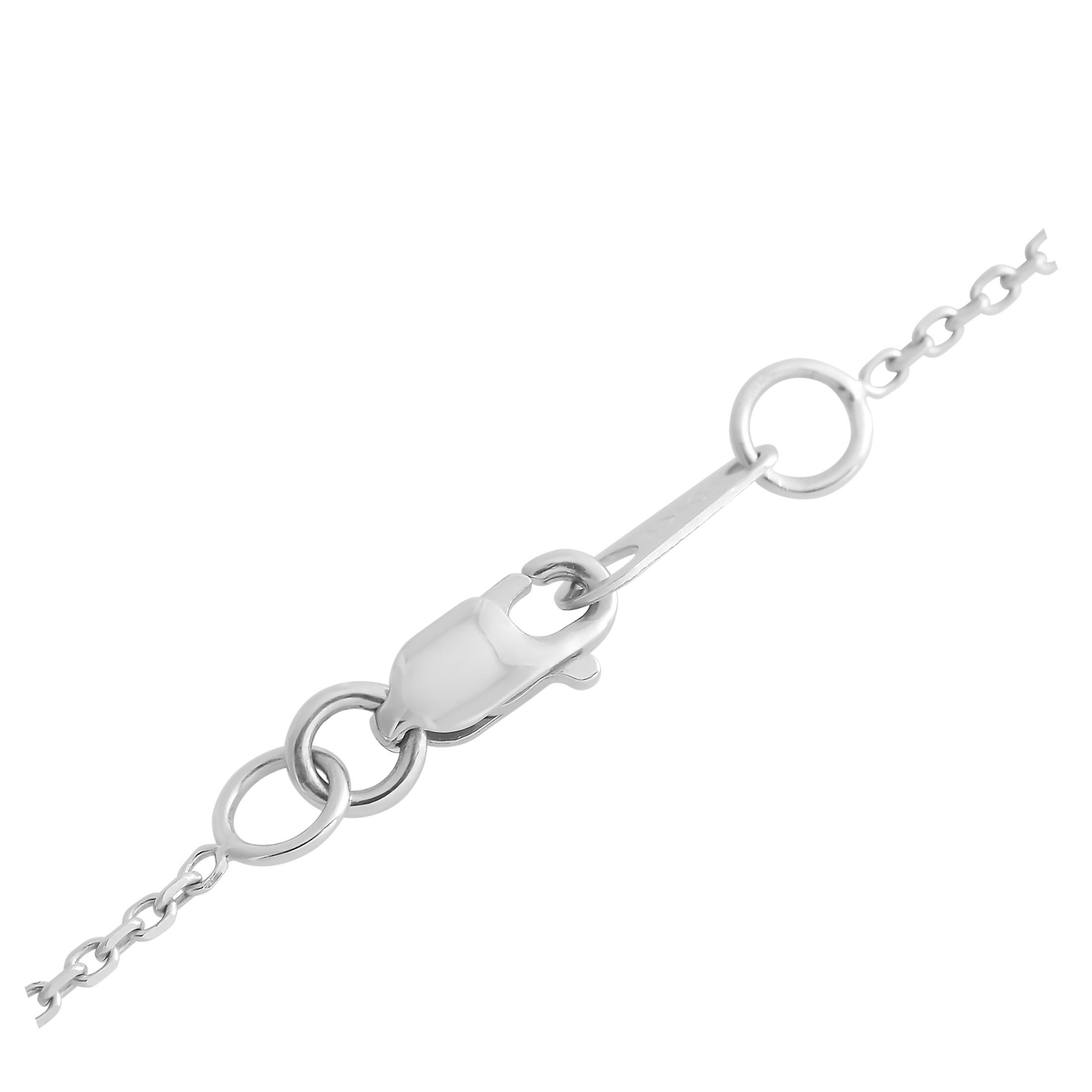 LB Exclusive 10K Weißgold 0,33 Karat Diamant-Halskette (Rundschliff) im Angebot