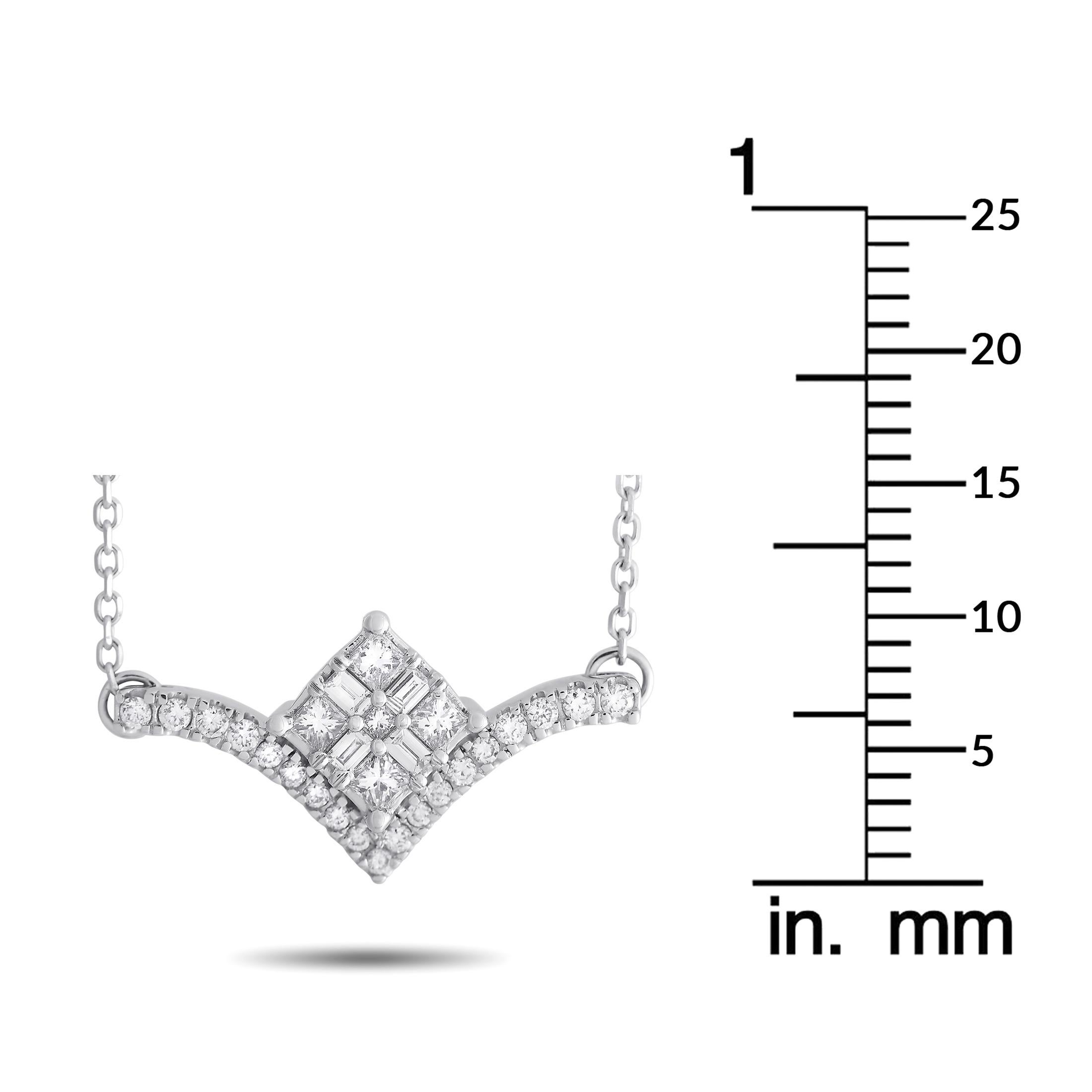 LB Exclusive 10K Weißgold 0,33 Karat Diamant-Halskette im Zustand „Neu“ im Angebot in Southampton, PA