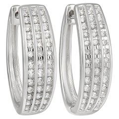 LB Exclusive - Boucles d'oreilles en or blanc 10 carats avec diamants 0,65 carat