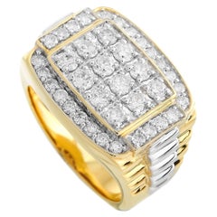 LB Exclusive 10K Yellow Gold 2.00 Ct Diamond Men
s Ring