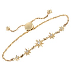 LB Exclusive 10K Yellow Gold 2.75 Ct Diamond Star Adjustable Bracelet