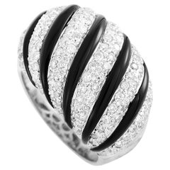 LB Exclusive 1.15 Carat Diamond and Onyx White Gold Ring