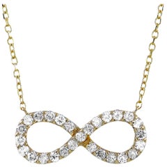 LB Exclusive 14 Karat Gold 0.30 Carat Diamond Infinity Symbol Pendant Necklace