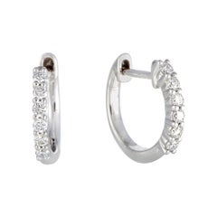 LB Exclusive 14 Karat Gold .25 Carat VS1 G Color Diamond Hoop Huggies Earrings