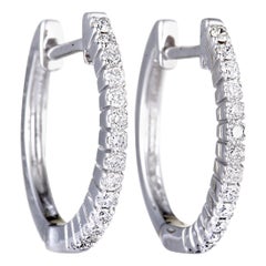 Exklusive Huggies-Ohrringe aus 14 Karat Gold .27 Karat VS1 G Farbe Diamant