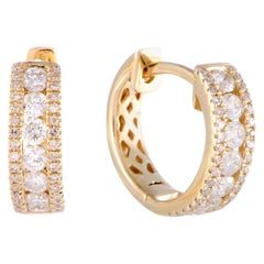 LB Exclusive 14 Karat Gold .50 Carat VS1 G Color Diamond Hoop Huggies Earrings LB Exclusive 14 Karat Gold .50 Carat VS1 G Color Diamond Hoop Huggies Earrings
