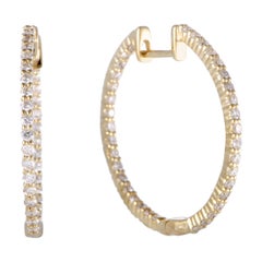 LB Exclusive 14 Karat Gold Full 1.0 Carat VS1 G Color Diamond Pave Inside Out LB Exclusive 14 Karat Gold Full 1.0 Carat VS1 G Color Diamond Pave Inside Out