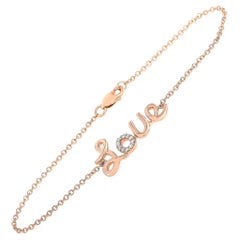 LB Exclusive 14 Karat Rose Gold 0.10 Carat Diamond Love Bracelet