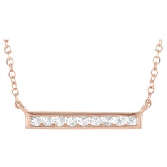 LB Exclusive 14 Karat Rose Gold 0.10 Carat Diamond Pendant Necklace