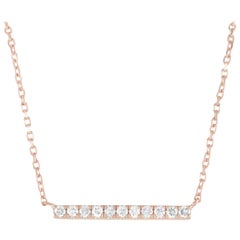 LB Exclusive 14 Karat Rose Gold 0.10 Carat Diamond Pendant Necklace
