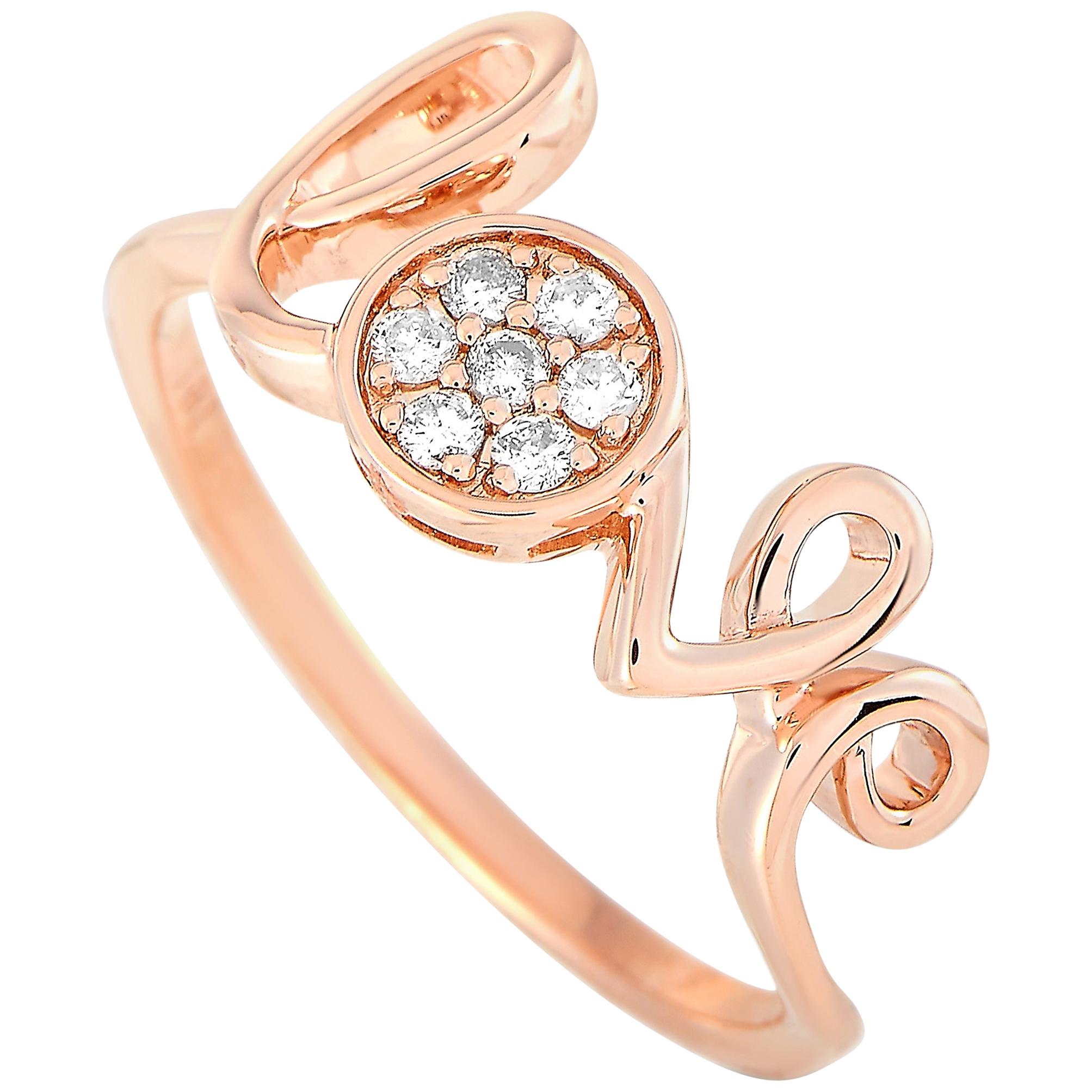 LB Exclusive 14 Karat Rose Gold 0.10 Carat Diamond Ring