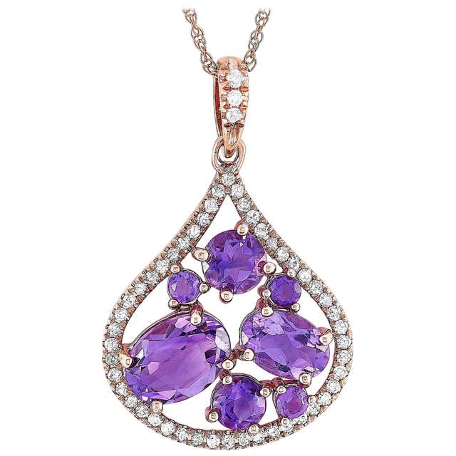 Le Vian Diamond and Aquamarine Rose Gold Leaf Pendant Necklace For Sale ...