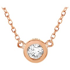 LB Exclusive 14 Karat Rose Gold 0.15 Carat Diamond Pendant Necklace
