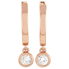 LB Exclusive Boucles d'oreilles en or rose 14 carats avec diamants de 0,20 carat