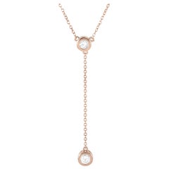 LB Exclusive Collier pendentif en or rose 14 carats avec diamants de 0,20 carat