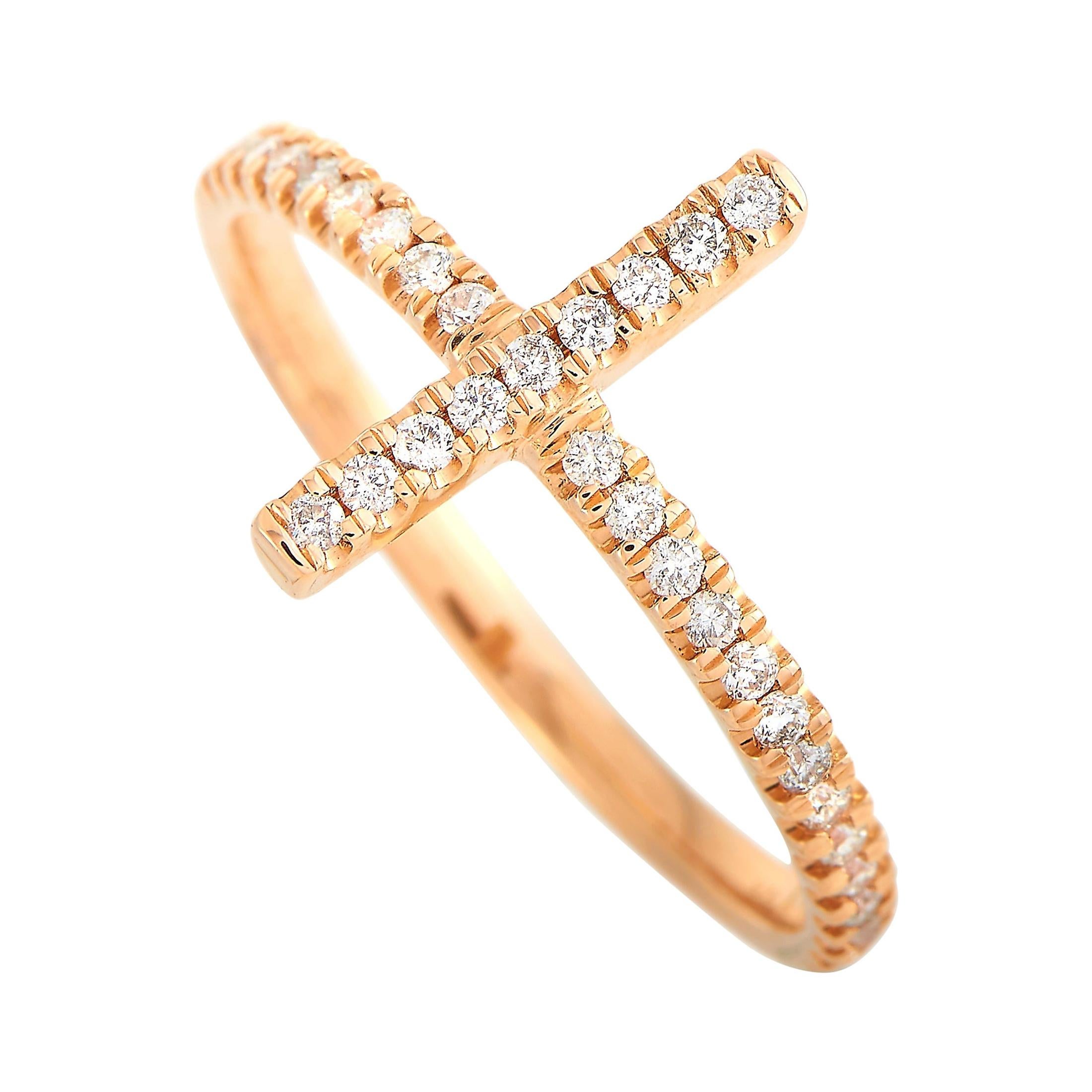 LB Exclusive 14 Karat Rose Gold 0.23 Carat Diamond Ring