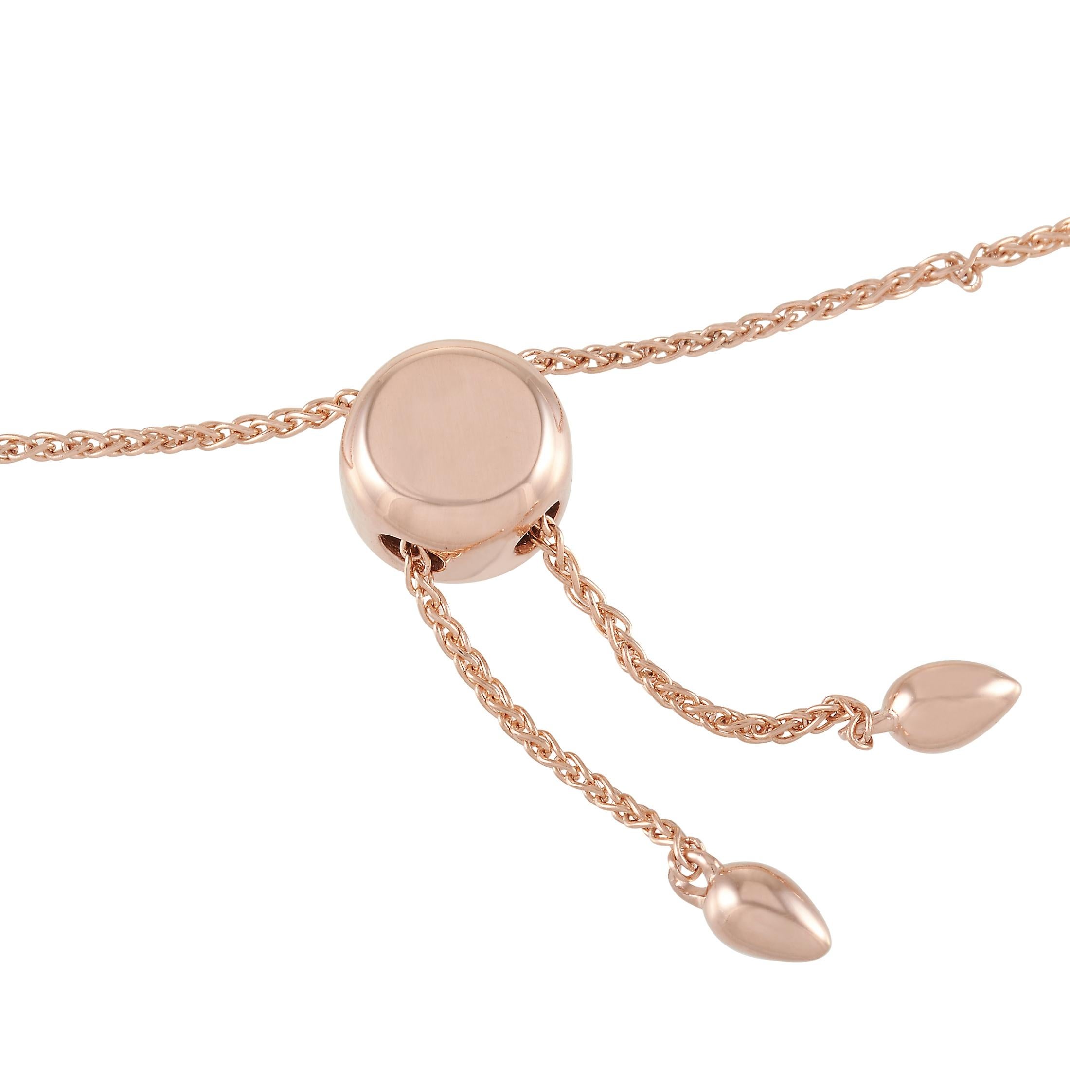 LB Exclusive Pulsera de diamantes de 0,25 quilates en oro rosa de 14 quilates Corte redondo en venta