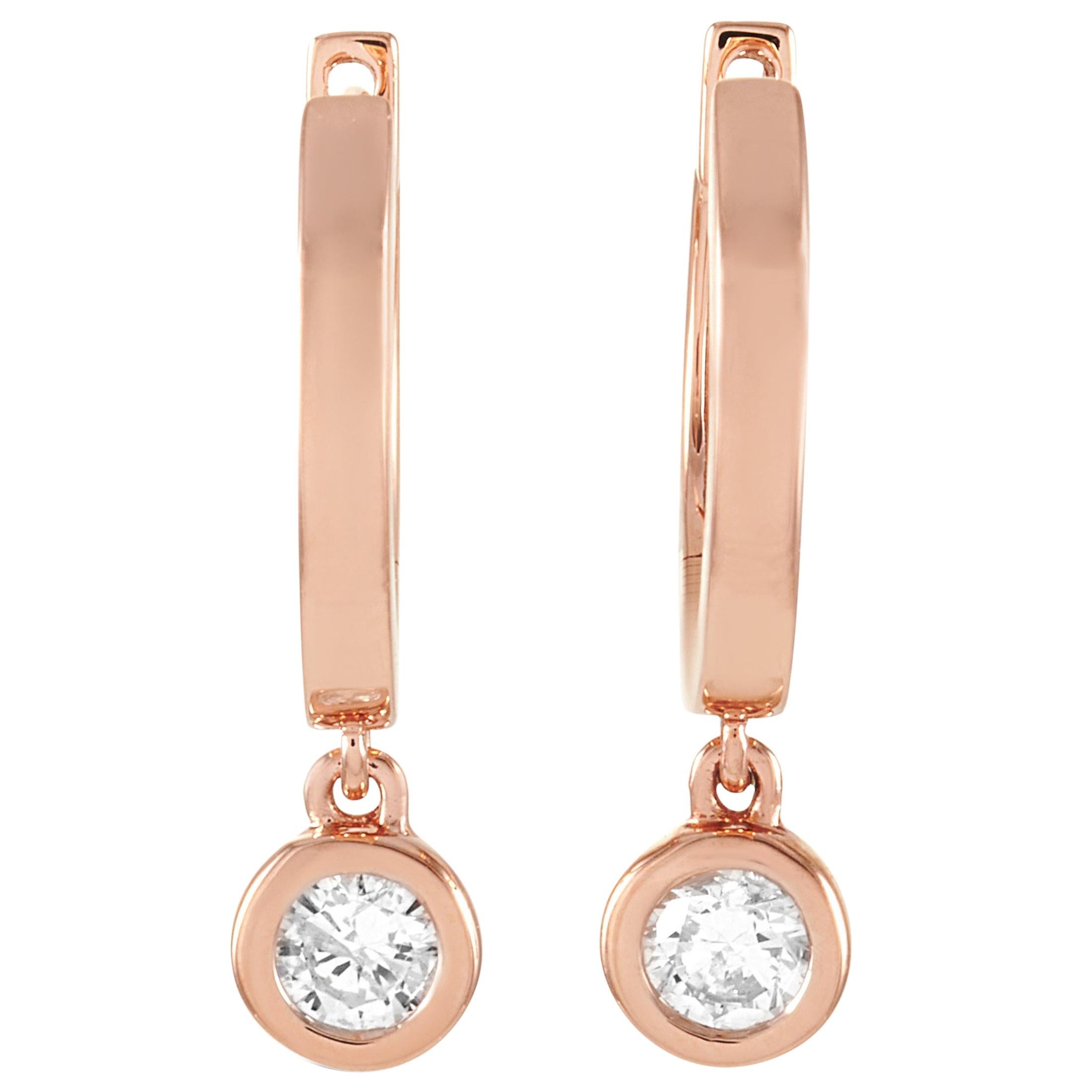 LB Exclusive 14 Karat Rose Gold 0.25 Carat Diamond Earrings