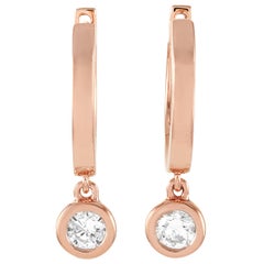 LB Exclusive Boucles d'oreilles en or rose 14 carats avec diamants de 0,25 carat