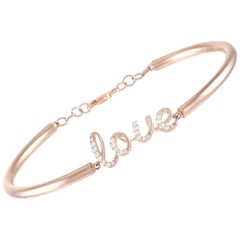 LB Exclusive 14 Karat Rose Gold 0.25 Carat Diamond Love Bracelet