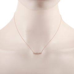 LB Exclusive Collar Colgante de Diamantes de 0,25 Quilates en Oro Rosa de 14 Kilates