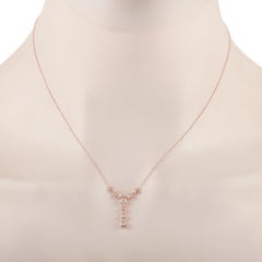 LB Exclusive 14 Karat Rose Gold 0.25 Carat Diamond Pendant Necklace
