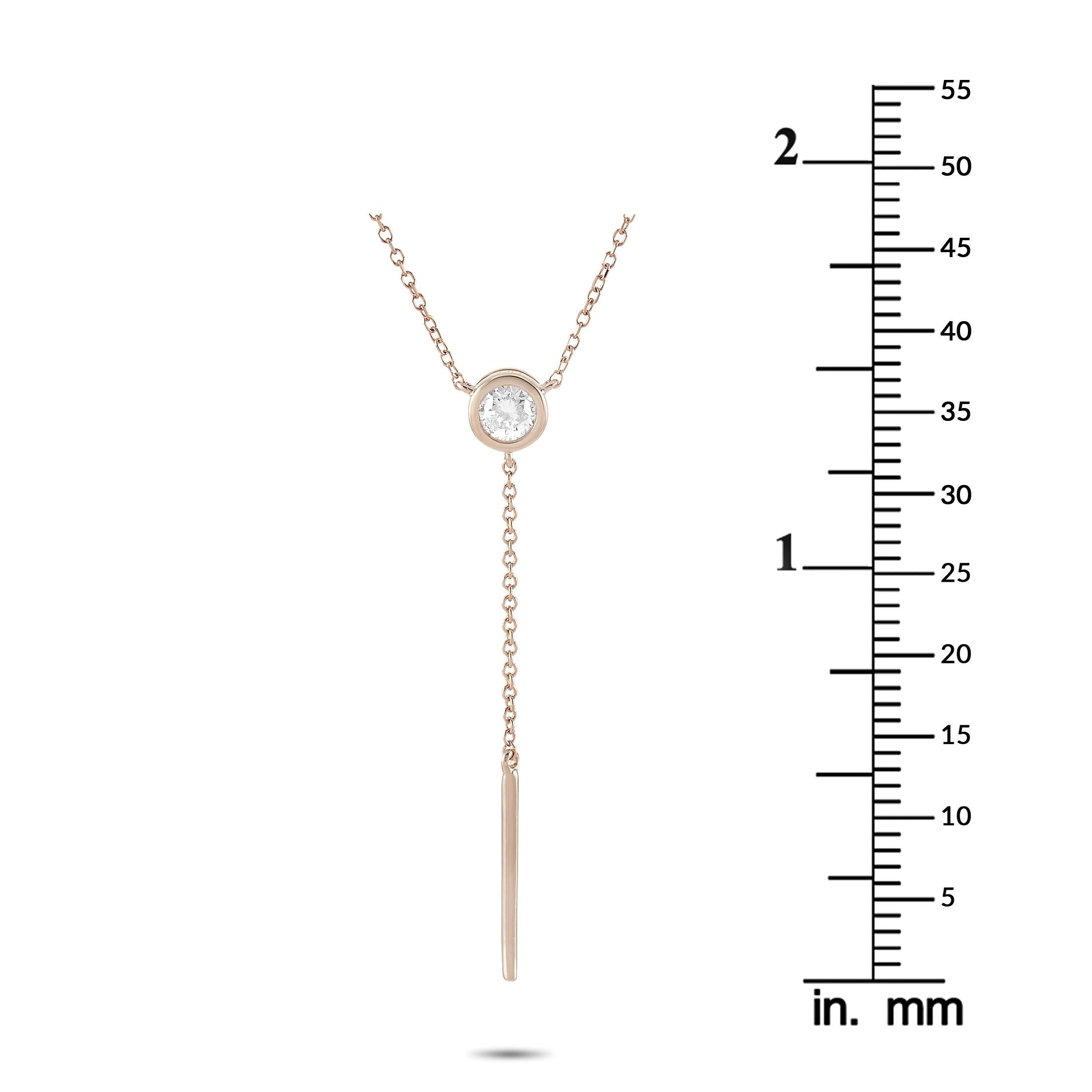 LB Exclusive 14 Karat Rose Gold 0.25 Carat Diamond Pendant Necklace In New Condition For Sale In Southampton, PA